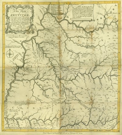 Kentucke térképe..., metszette Henry D. Pursell, nyomtatta T. Rook, Philadelphia, 1784. alkotó: John Filson