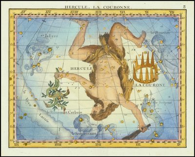 1776 - John Flamsteed - Hercules, La Couronne (Hercules és a korona) alkotó: John Flamsteed