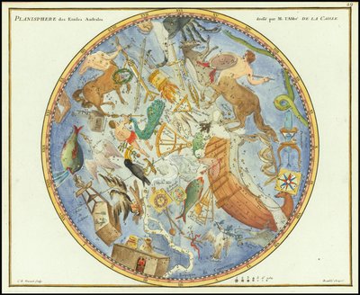 1776 - John Flamsteed - Planisphere des Etoiles Australes (Ausztrál tervrajz) alkotó: John Flamsteed