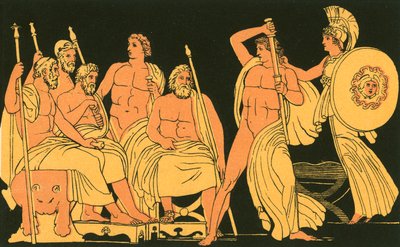 Athéné elnyomja Akhilleusz dühét alkotó: John Flaxman