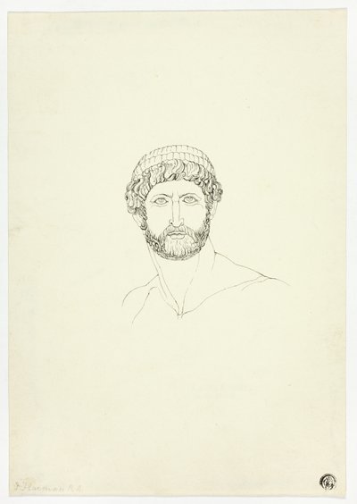 Szakállas férfi mellszobra alkotó: John Flaxman