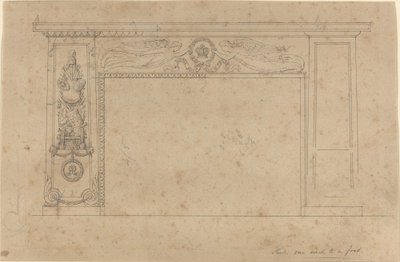 Tervezés a Buckingham-palota tróntermében lévő kéménydarabhoz alkotó: John Flaxman