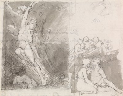 Illusztráció Milton elveszett paradicsomához- Ádám és Éva az angyalok őrzésében alkotó: John Flaxman