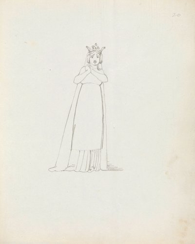 Mrs Siddons mint Constance, 1783 (toll, tinta és mosás papíron) alkotó: John Flaxman