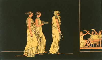 Pénelopé, amint Odüsszeusz íját viszi a kérők elé. alkotó: John Flaxman
