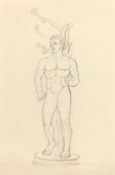 Férfi akt szobra egy fa előtt alkotó: John Flaxman