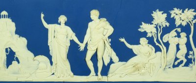 The Choice of Hercules, Wedgwood emléktábla (jasperware) alkotó: John Flaxman