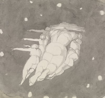 A mennyek teremtése, 1790 körül (toll és tinta mosással a papíron) alkotó: John Flaxman