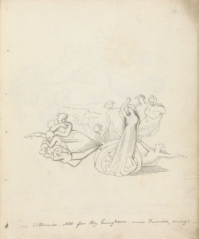 Titánia. Nem a te királyságodért. - Tündérek, 1783 (toll, tinta és mosás papíron) alkotó: John Flaxman