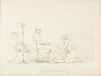 Odüsszeusz, Pénelopé és Euryclea alkotó: John Flaxman