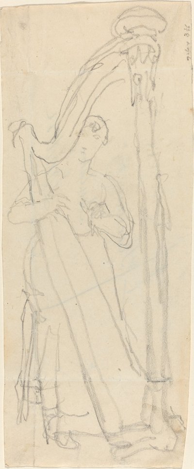 Hárfán játszó nő (Lavinia Banks?) alkotó: John Flaxman
