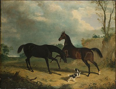 Vadászok és egy spániel erdős tájon, 1835 alkotó: John Frederick Herring Senior