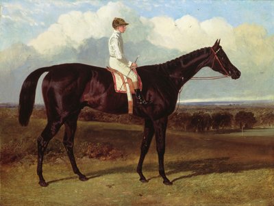 Jonathan Wild, a Dark Bay versenyló, Goodwoodban, T. Ryder up, 1846 alkotó: John Frederick Herring Senior