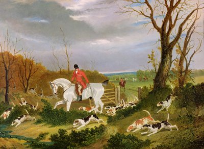 A suffolki vadászat – fedezékbe kerül Herringswell közelében alkotó: John Frederick Herring Senior