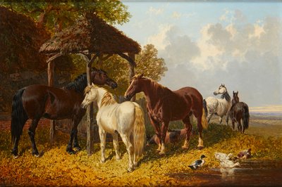 Nyüzsgő tanyasi jelenet (olaj, vászon) alkotó: John Frederick Jr. Herring