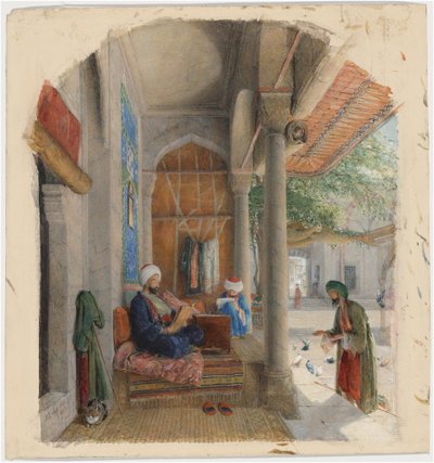 Fakír egy mecset ajtajánál, Konstantinápoly alkotó: John Frederick Lewis