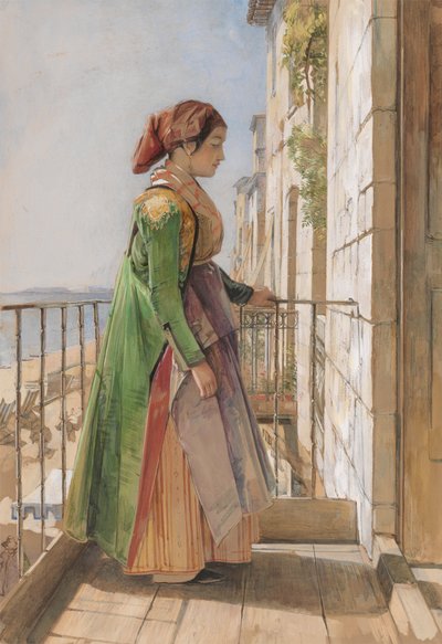 Egy görög lány állt az erkélyen alkotó: John Frederick Lewis