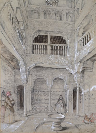 Az Alhambra fürdőjének bejárata, 1830-as évek alkotó: John Frederick Lewis