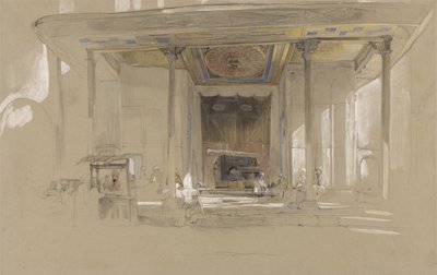 A Nagy Mecset (Ulucami) Bursa főbejárata, Törökország, 1840 körül (wc és testszín grafiton, szőtt papíron) alkotó: John Frederick Lewis