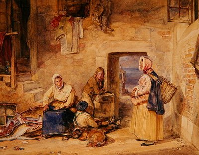 Newhaven Fisherwomen, Edinburgh, 1831-32 körül (akvarell papíron) alkotó: John Frederick Lewis