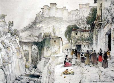 Az Alhambra egy része az Alameda del Darro-ból, a „Sketches and Drawings of the Alhambra” című filmből alkotó: John Frederick Lewis