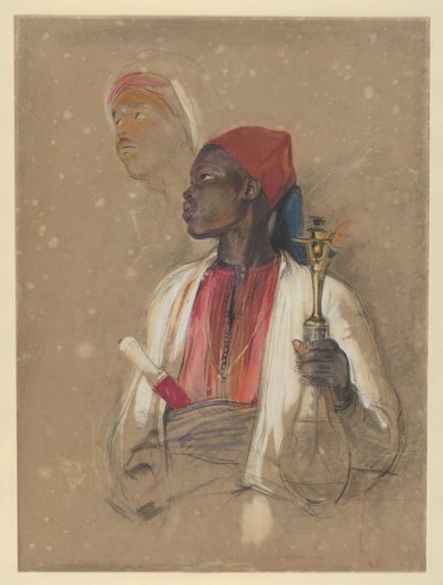 Tanulmány „A pipahordozó” című műhöz alkotó: John Frederick Lewis