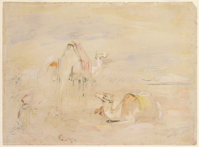 Tanulmány egy megálláshoz a sivatagban (ceruza és akvarell) alkotó: John Frederick Lewis