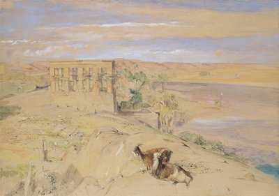 A Hypaethral templom Philae-ban, 1850 (wc) alkotó: John Frederick Lewis