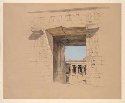 Edfu temploma: A pilon ajtaja, 1850. alkotó: John Frederick Lewis