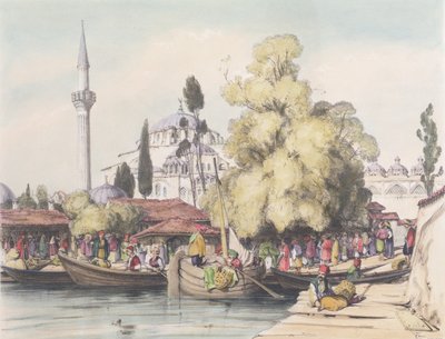 Tophana, 15. tábla a „Konstantinápolyi illusztrációkból”, a művész vésette, kocsma. 1838 alkotó: John Frederick Lewis