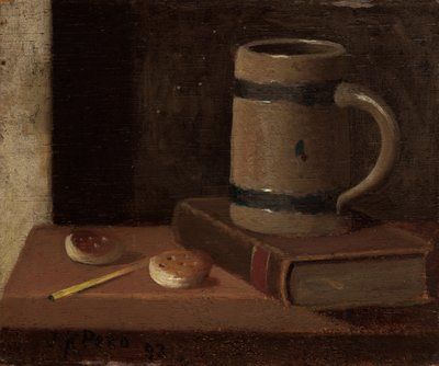 Bögre, könyv, keksz és gyufa alkotó: John Frederick Peto