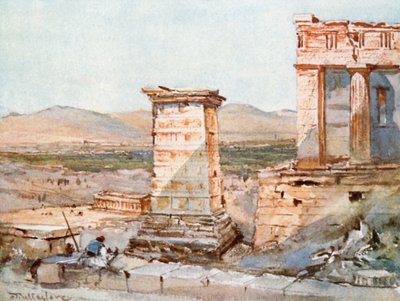 Athén. Agrippa emlékműve és a Pinacotheca alkotó: John Fulleylove