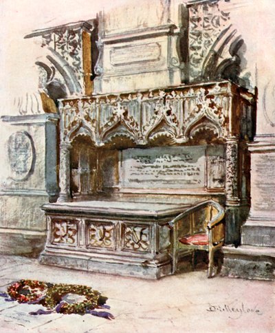 Chaucer sírja (színes litográfia) alkotó: John Fulleylove