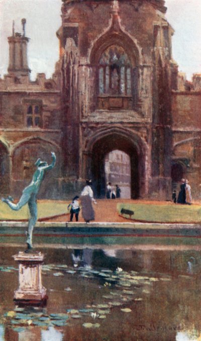 Christ Church College - Tom Quadrangle (színes litográfia) alkotó: John Fulleylove
