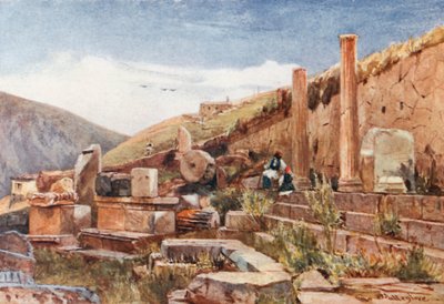 Delphi. Az athéniak portikusa alkotó: John Fulleylove