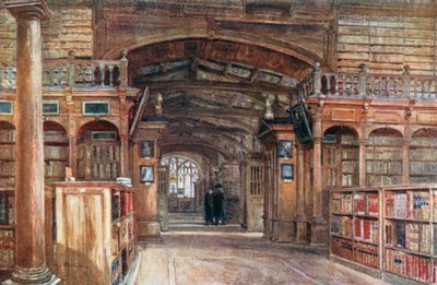 A Bodleian Könyvtár belseje (színes litográfia) alkotó: John Fulleylove