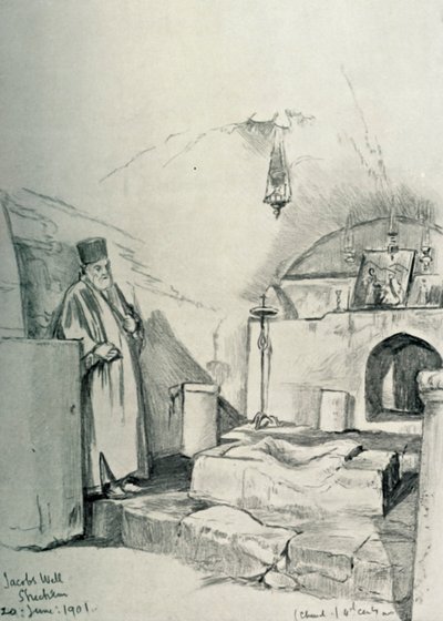Jacobs-kút Shechem Nablusban, 1902. alkotó: John Fulleylove