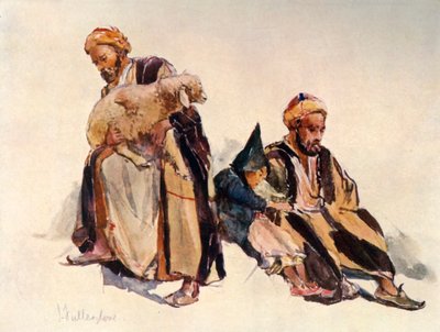 Szíriai juhászok és pásztorfiú, 1902. alkotó: John Fulleylove