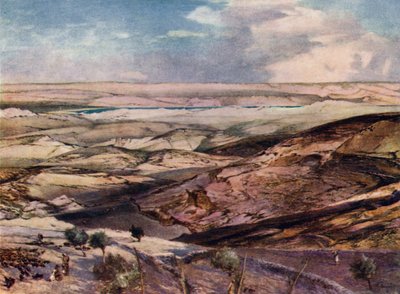 A Júdeai-sivatag és a Holt-tenger, az Olajfák hegyének legmagasabb pontjáról alkotó: John Fulleylove