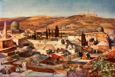 A templom területe és az Olajfák hegye a Sion-hegyről, 1902. alkotó: John Fulleylove
