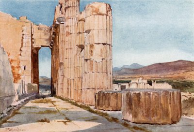 Kilátás a Parthenon északi perisztylájáról nyugat felé néz alkotó: John Fulleylove
