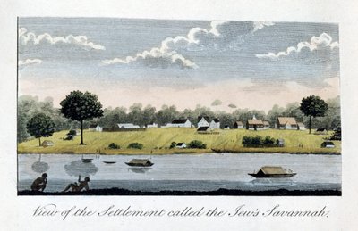 A zsidók szavanna nevű településének képe, 1813 alkotó: John Gabriel Stedman