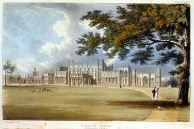 Eaton Hall, Entrance Front, Ackermann „Művészetek tárházából”, 1826 körül (lásd még: 182261) alkotó: John Gendall