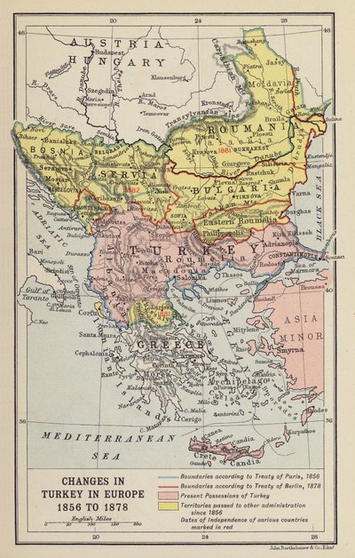 Törökországban bekövetkezett változások Európában alkotó: John George Bartholomew