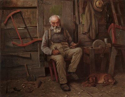 Hajóépítő, 1904 körül (olaj, vászon) alkotó: John George Brown