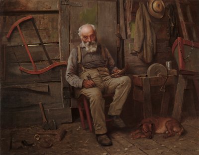 Csónaképítő, c. 1904. alkotó: John George Brown