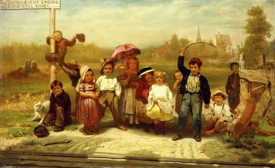 Vigyázz a motorra, amíg megszólal a csengő, 1863 alkotó: John George Brown