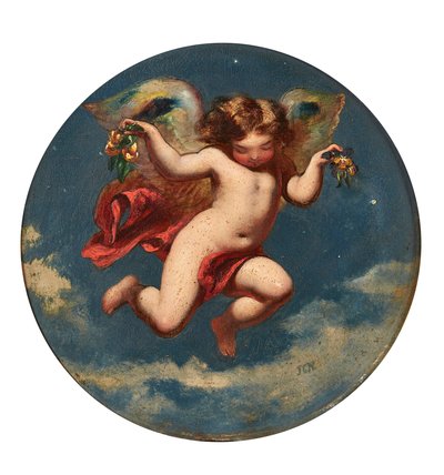Puck - Gyorsan át a virágon. . . (2. felvonás, 2. jelenet – Szentivánéji álom) (olaj a fedélzeten) alkotó: John George Naish