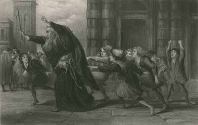 Shylock a tárgyalás után, Velence kereskedője alkotó: John Gilbert