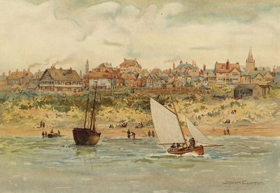 Liverpool: Új Brighton kilátása a tengerről (színes litho) alkotó: John Glynn